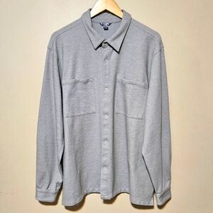 Joe Fresh Men's Gray Knit Button-Up Shirt Size XXL